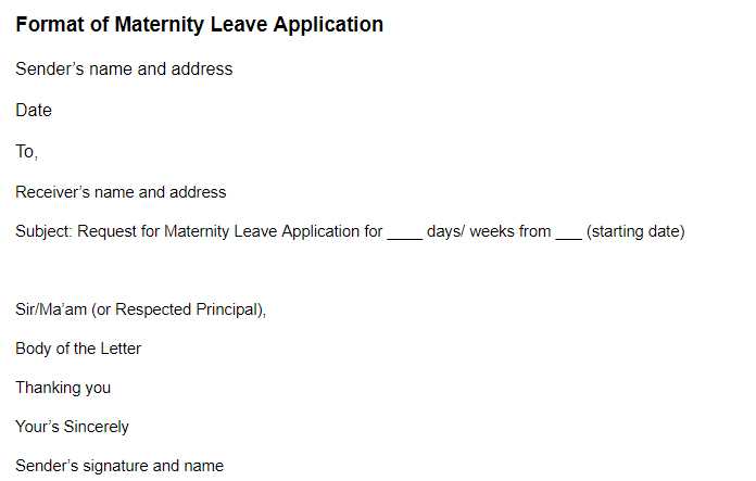 request for maternity leave letter template