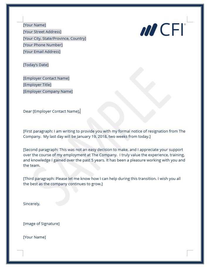 resignation letter during probation period template