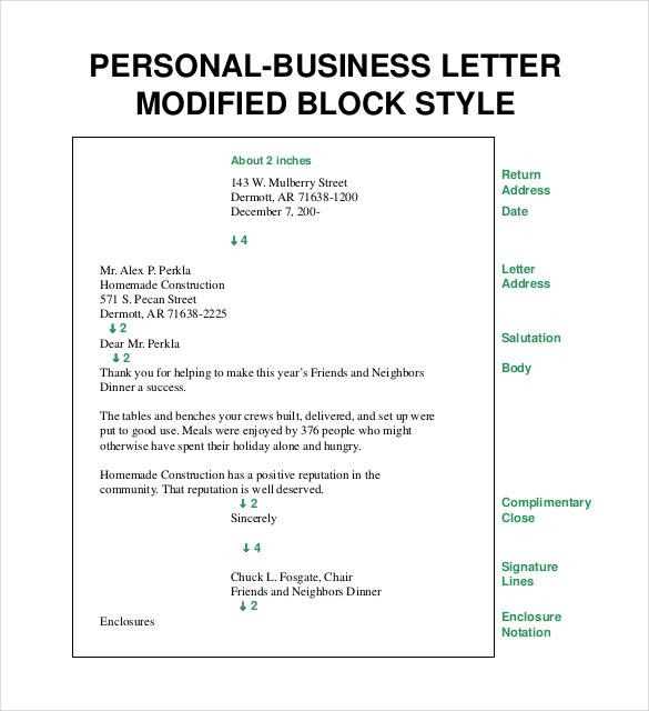 business style letter template