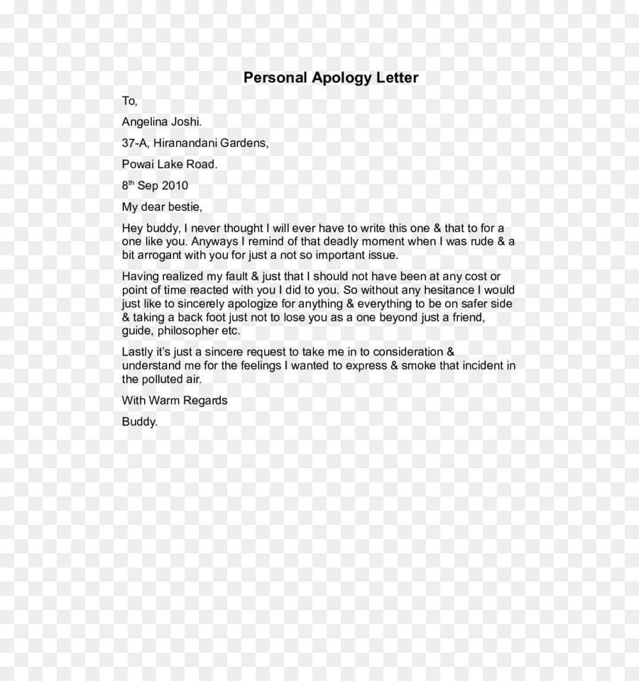 apology letter to wife template