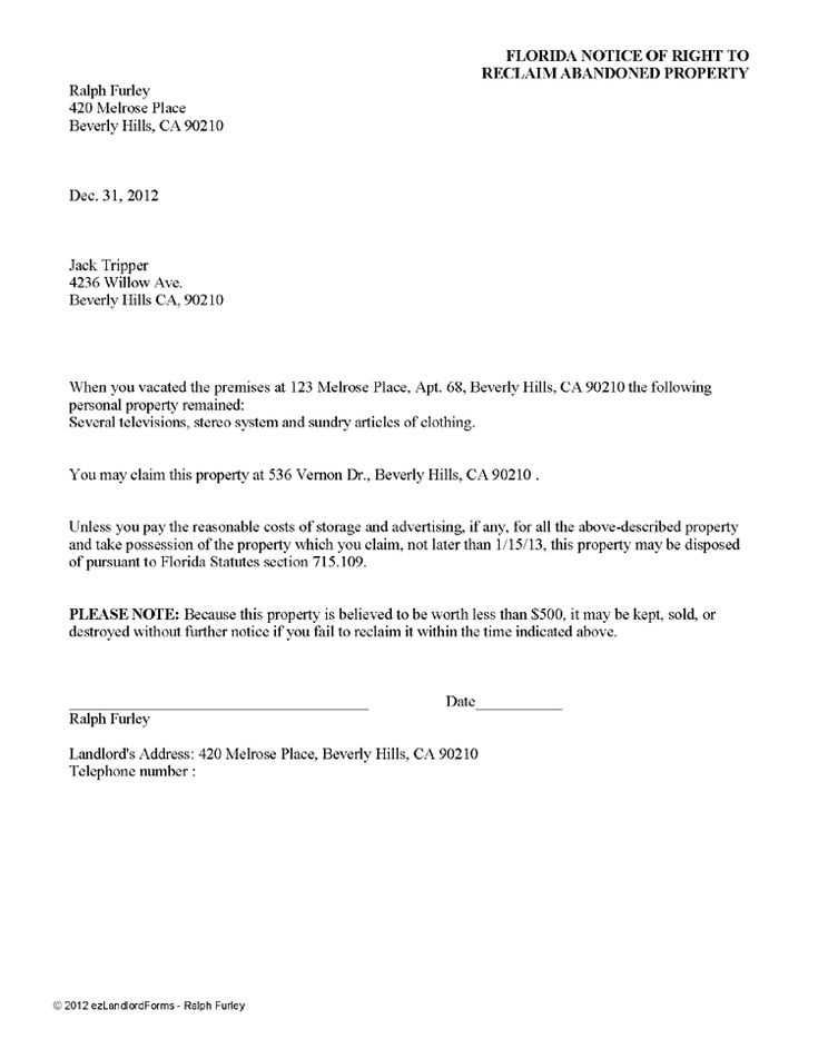 landlord letter template