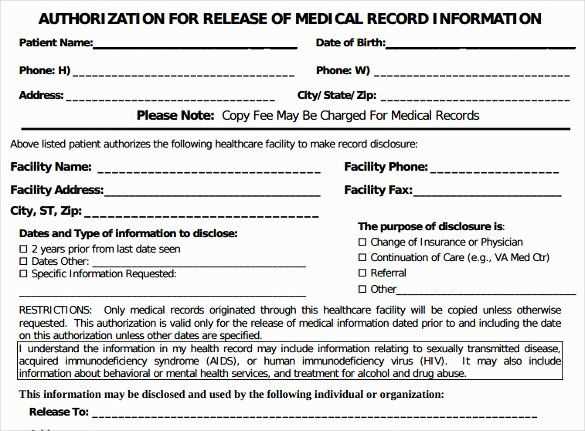 medical records release letter template