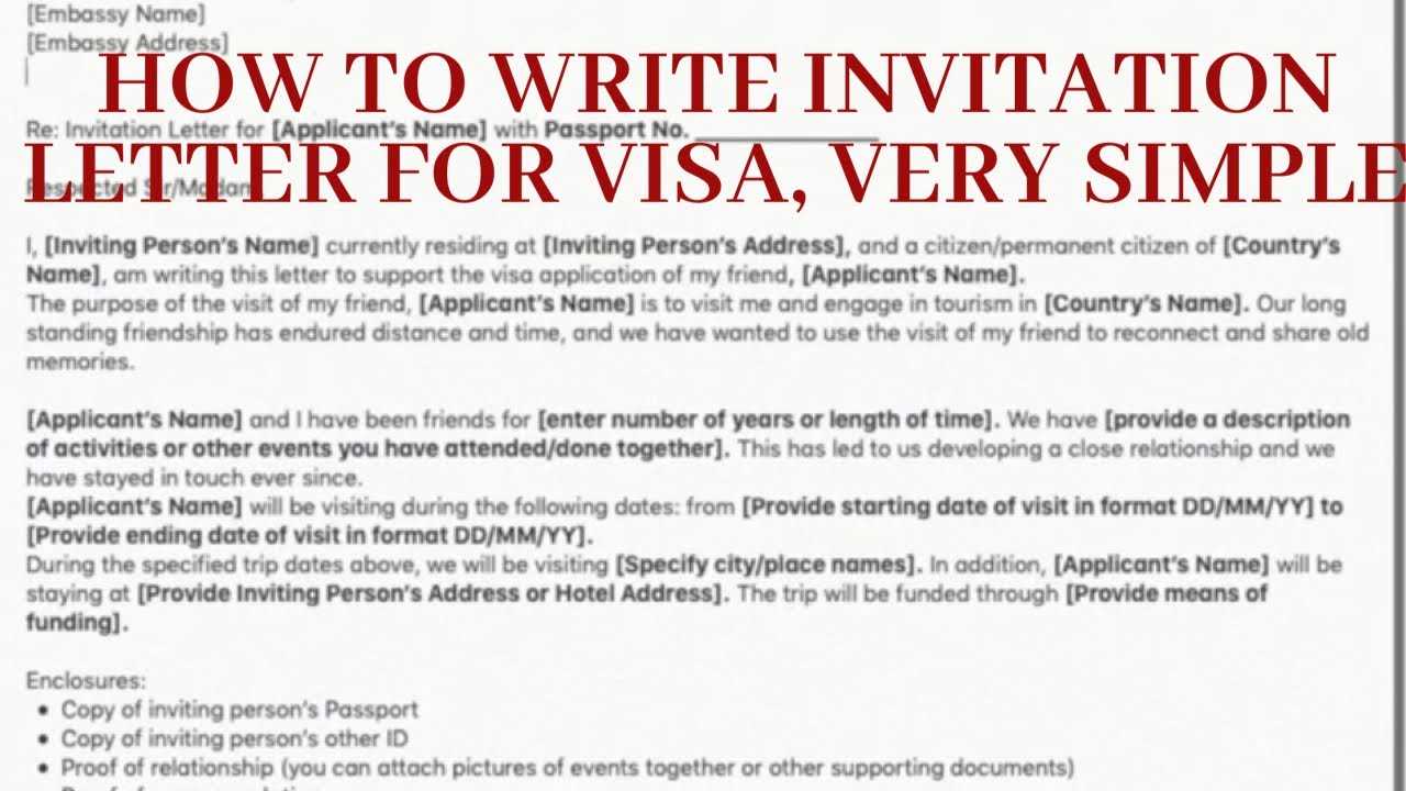 germany visa invitation letter template