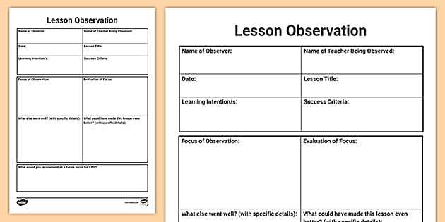 observation letter template