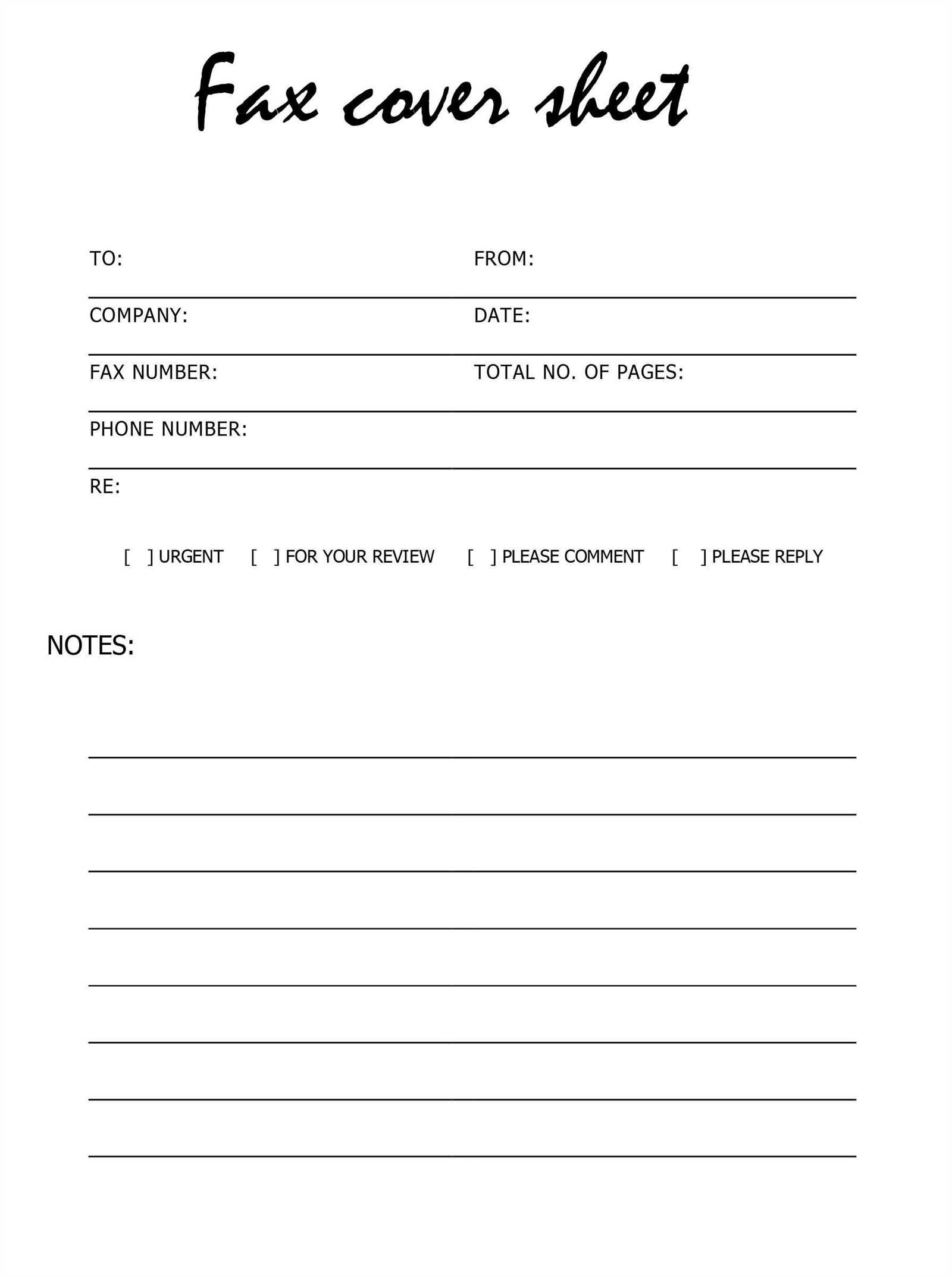 google docs fax cover letter template