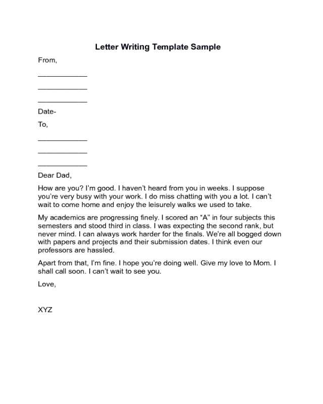 write a letter template