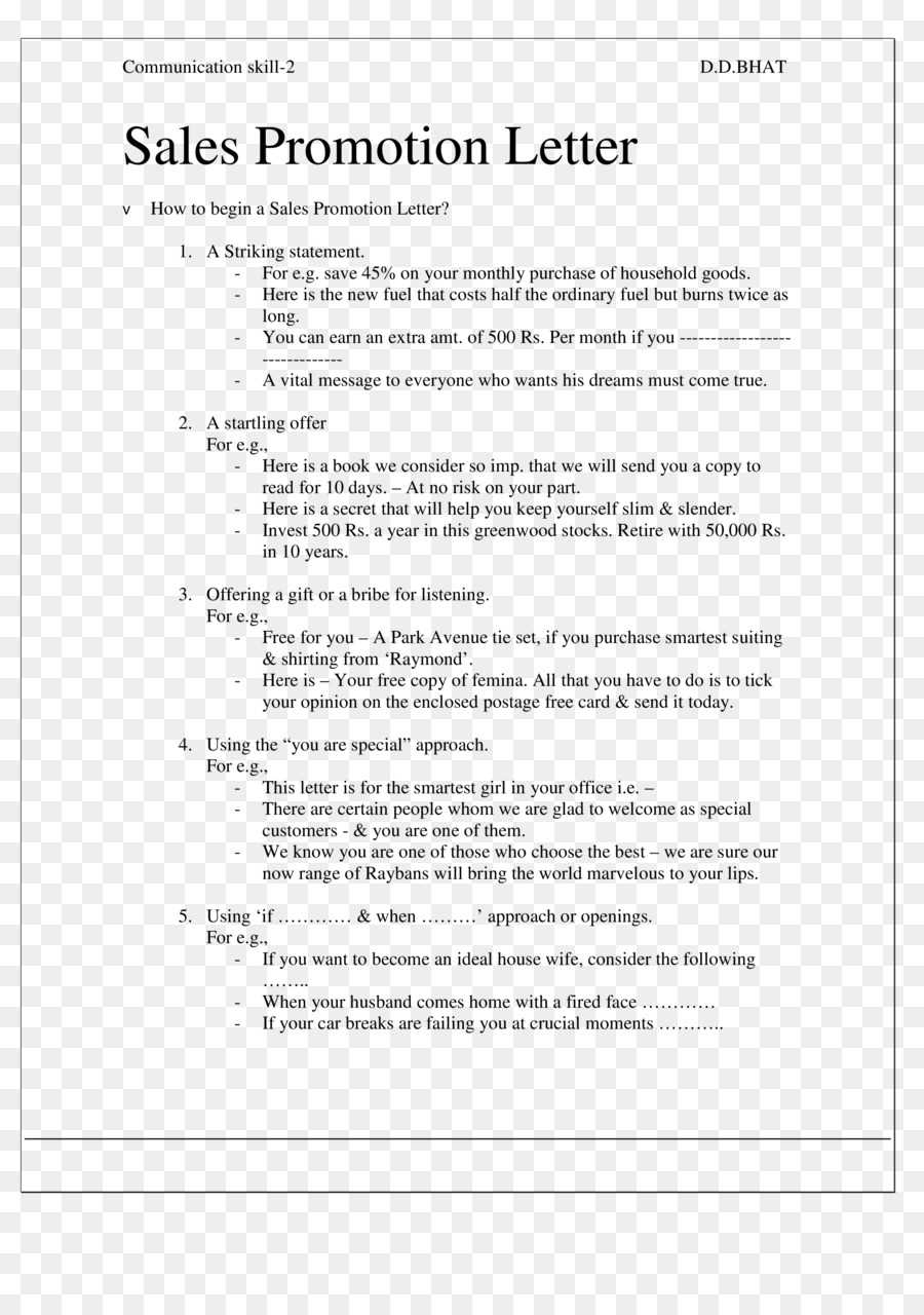 sales promotion letter template