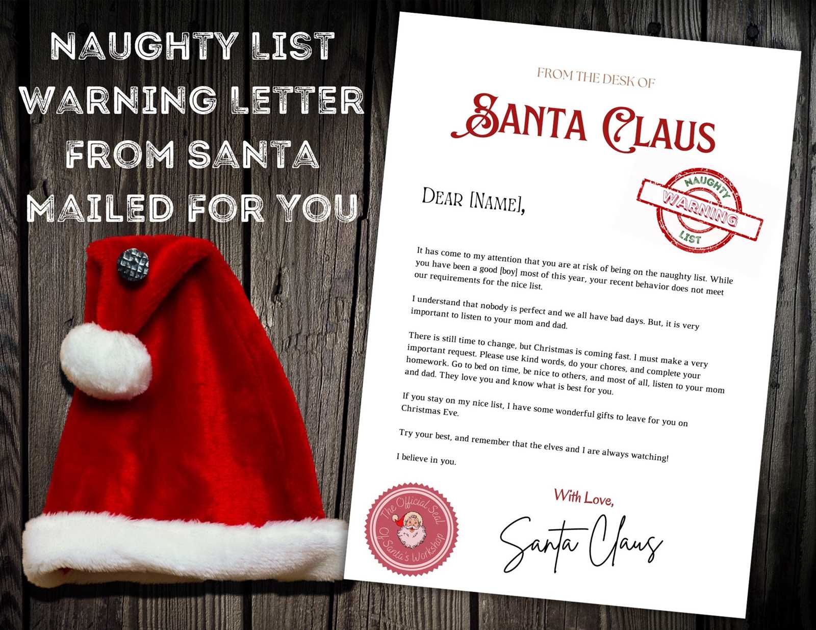 santa naughty list letter template