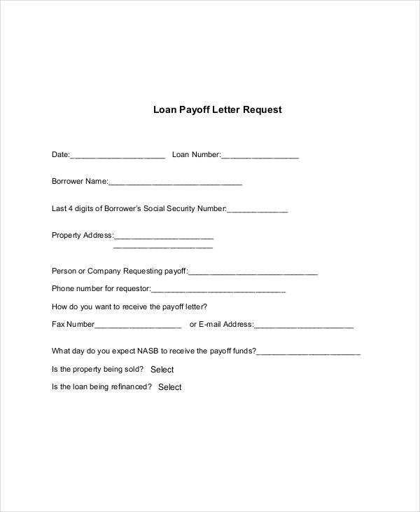 payoff statement mortgage payoff letter template