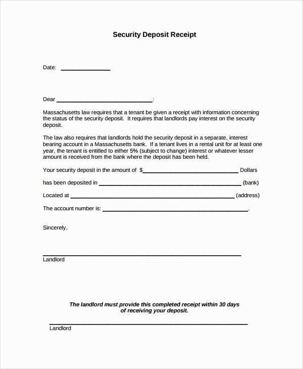 security deposit refund letter template