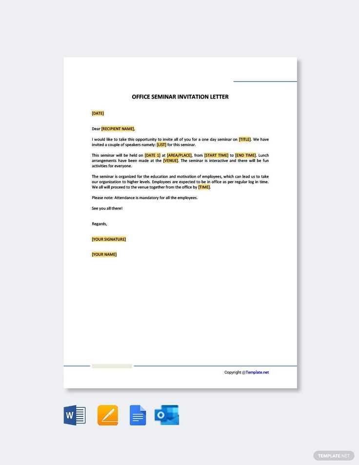 seminar invitation letter template