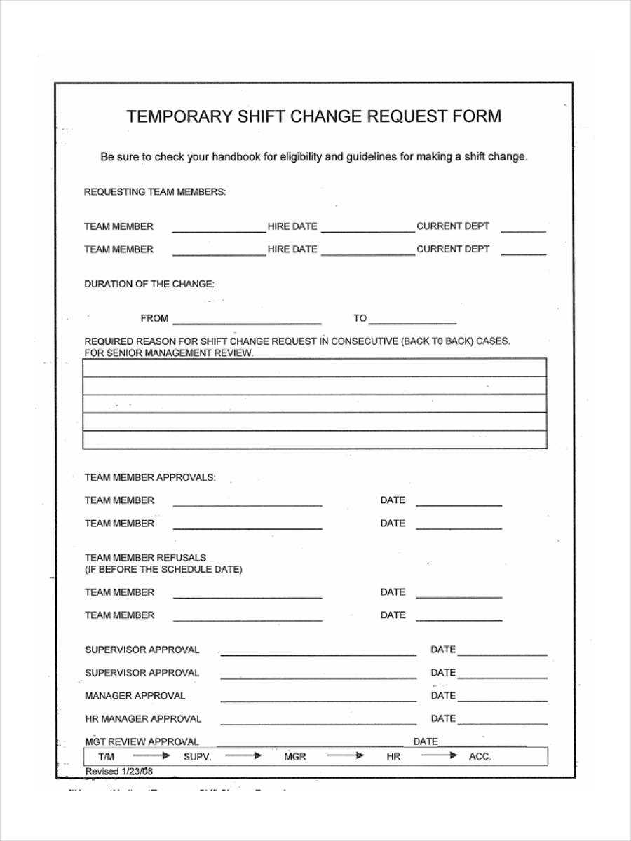 shift change letter template