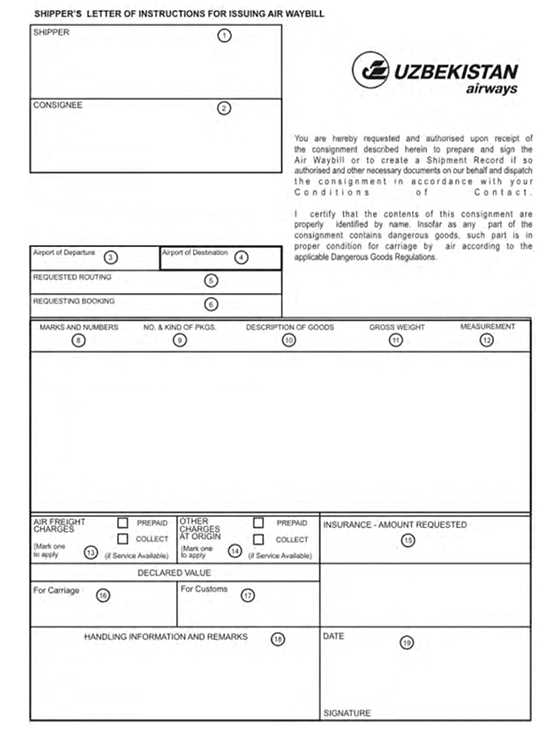 shipper letter of instruction template