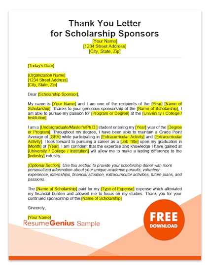 how to write a scholarship letter template