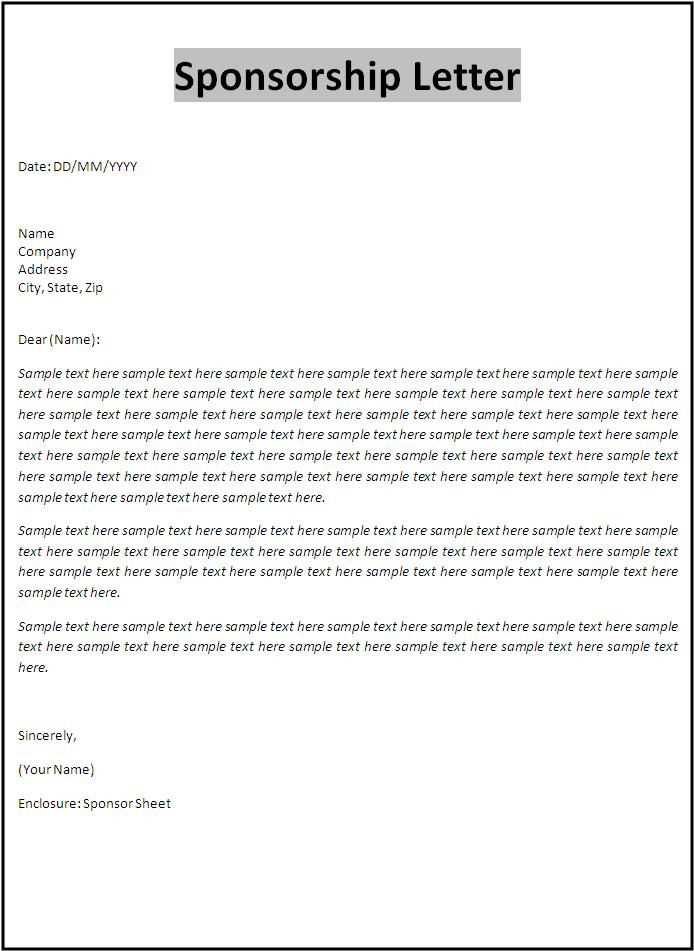 sponsor request letter template