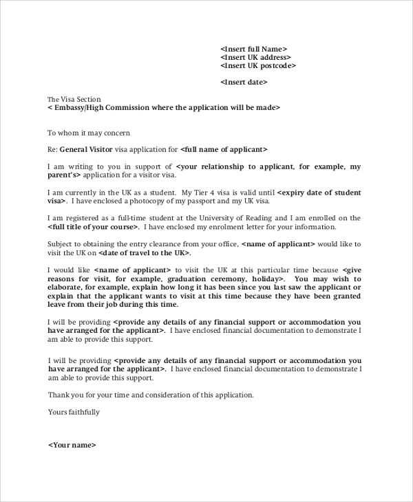 sponsorship letter for uk visa template