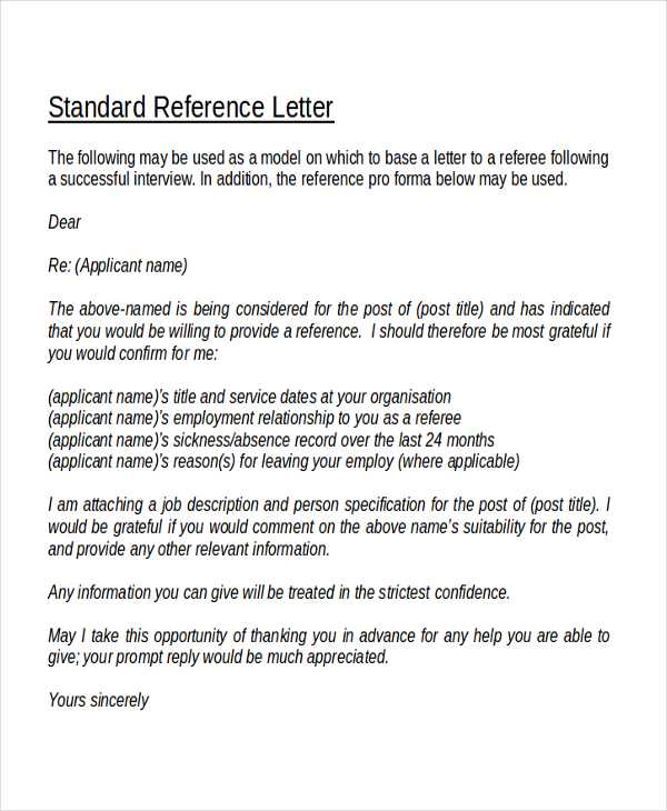 standard letter format template