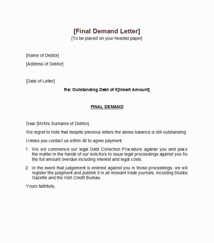 statutory demand letter template