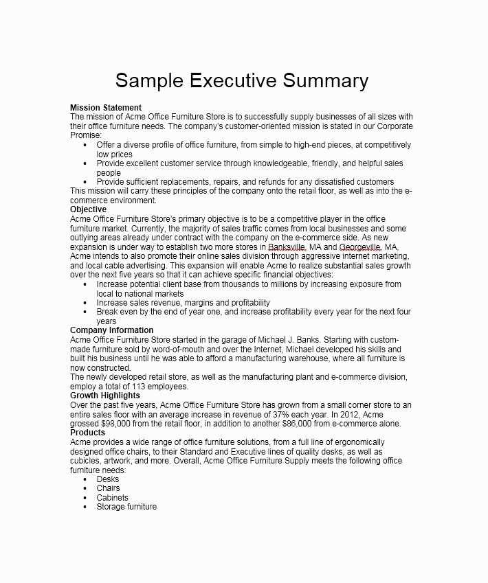 summary letter template