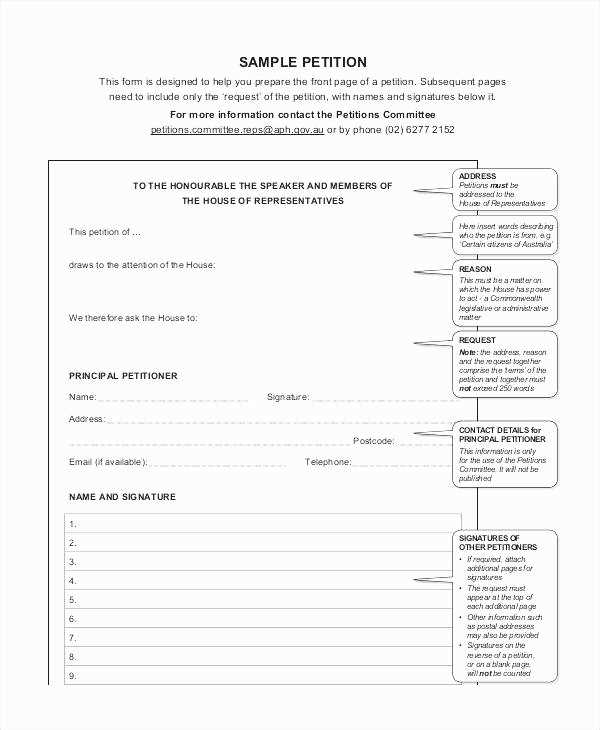 sample petition letter template