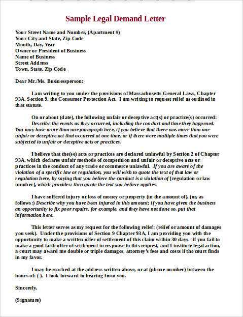 legal letter templates