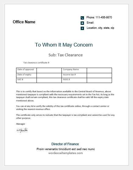 tax planning letter template