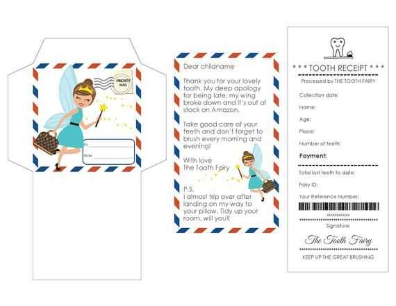 template free miniature free printable tooth fairy letter and envelope