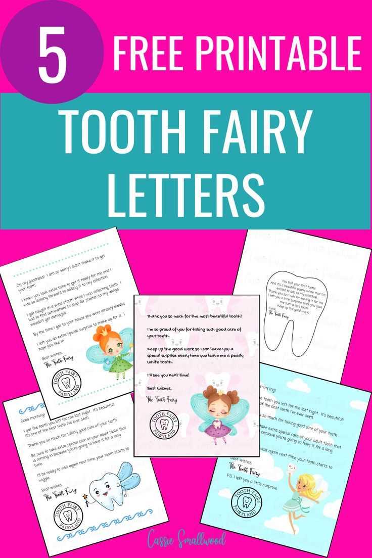 template free printable tooth fairy letter pdf