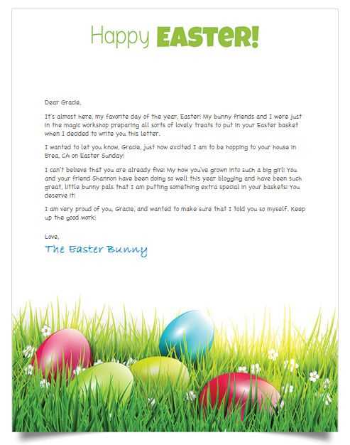 template letter from the easter bunny