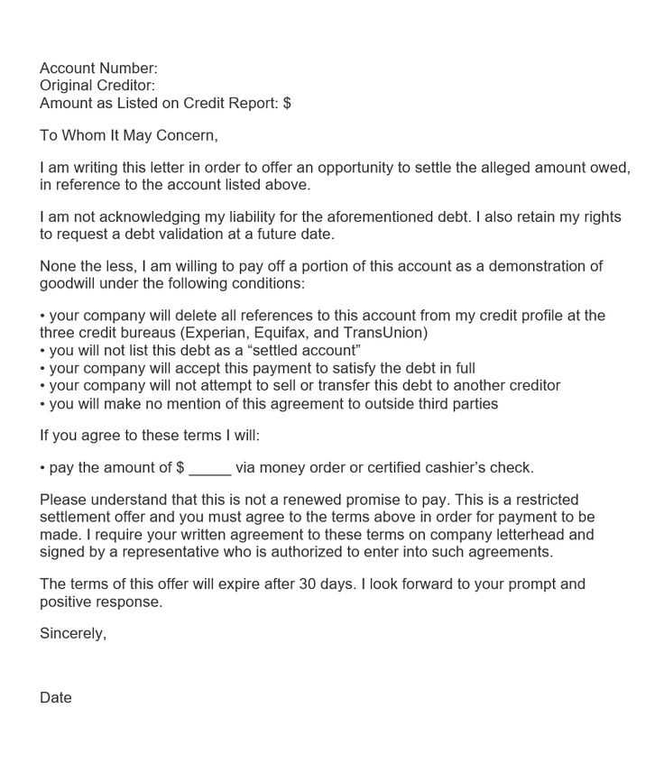 template letter to creditors after death