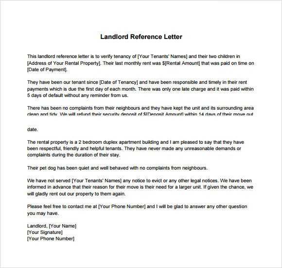 template letter to tenants from landlord