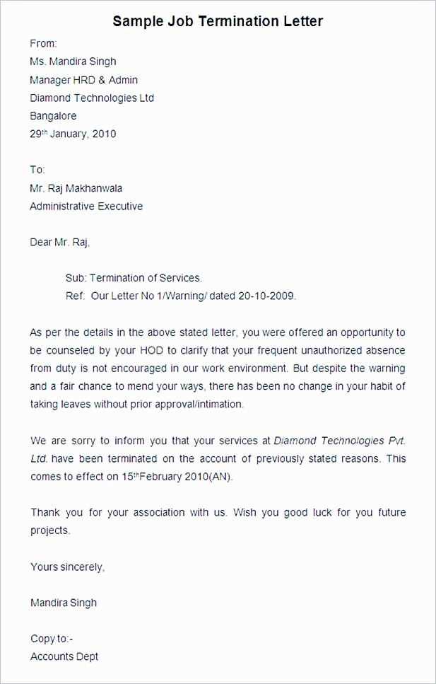 termination of representation letter template