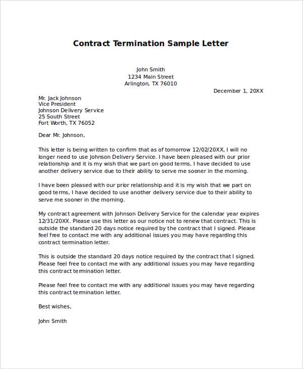 termination of services letter template to client