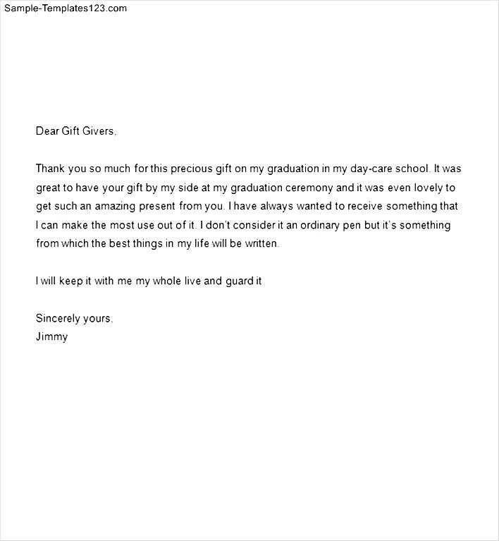 thank you letter template for gift