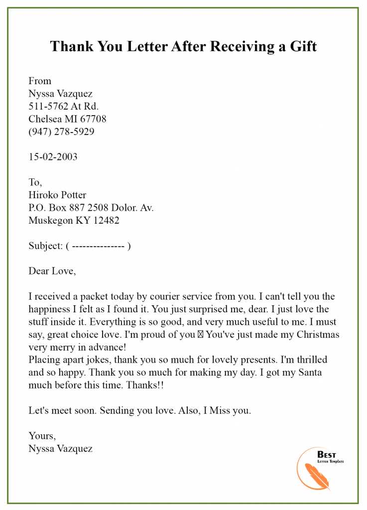 thank you letter template graduation gift