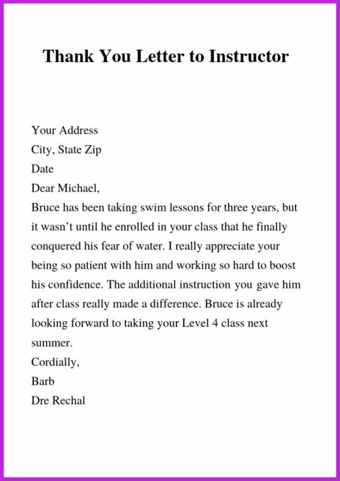 thank you letter writing template