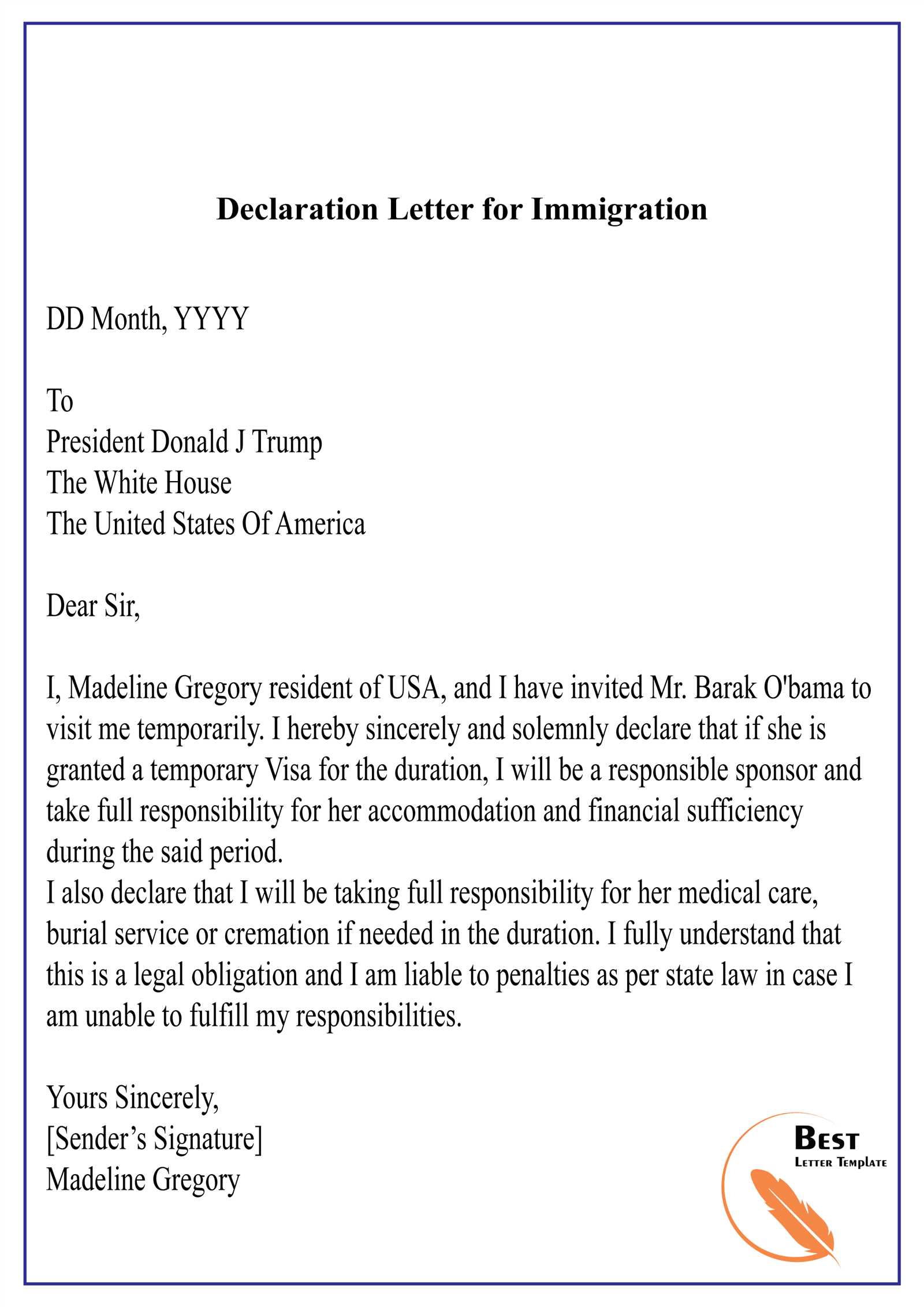 letter to immigration template