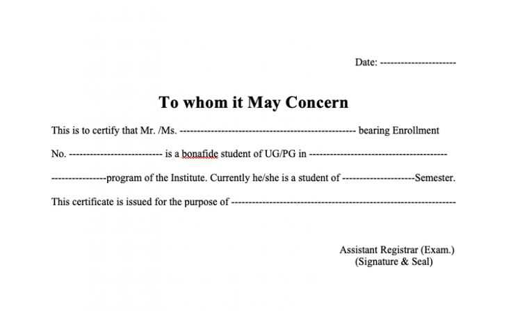 to whom it may concern letter template free