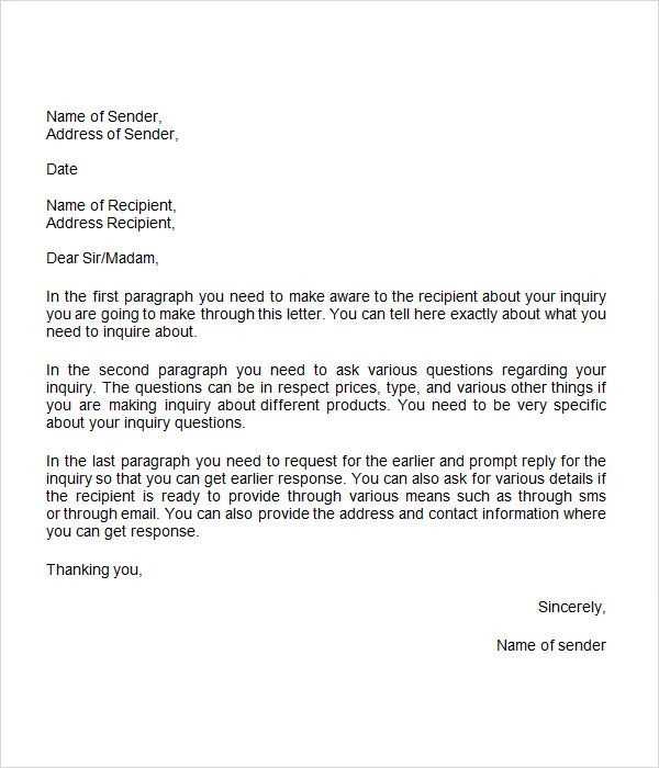 inquiry dispute letter template