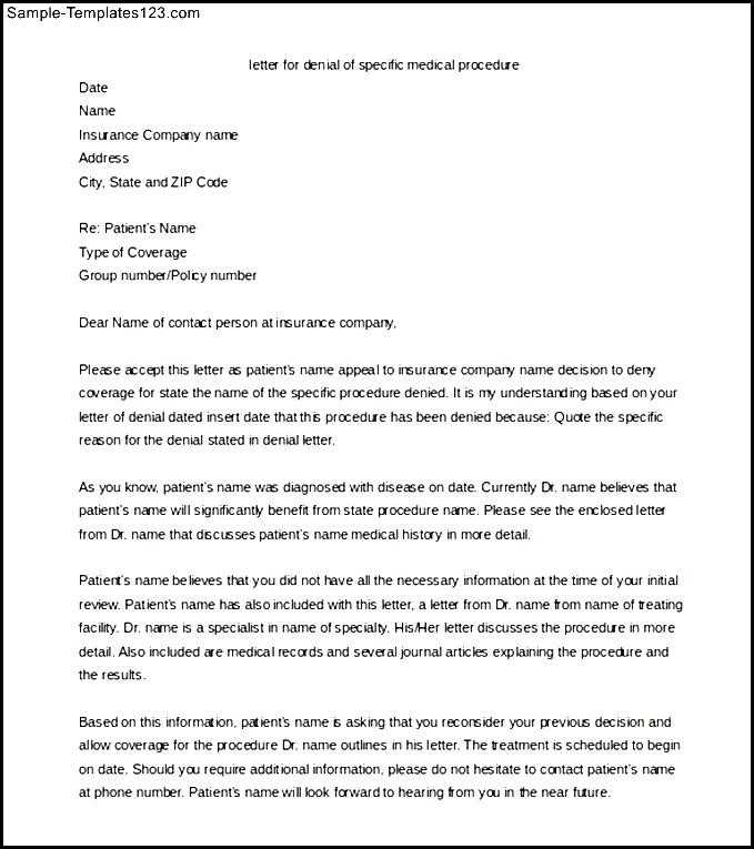 appeal denial letter template