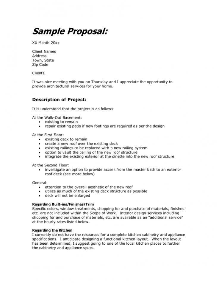 interior design proposal letter template