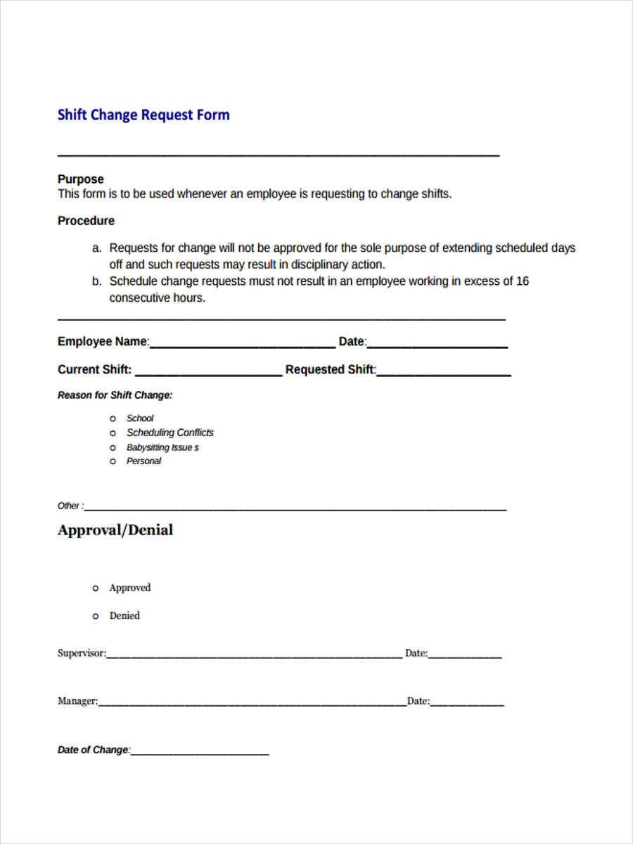 shift change letter template