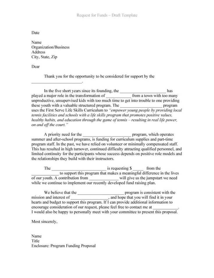 proposal letter template for funding