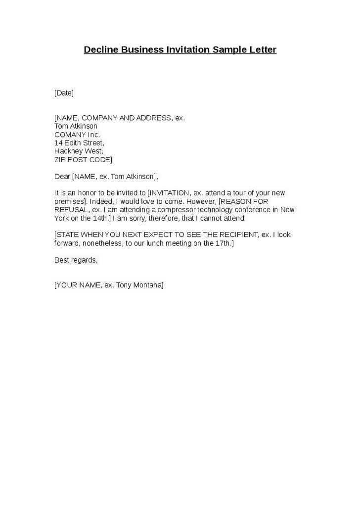 formal business invitation letter template