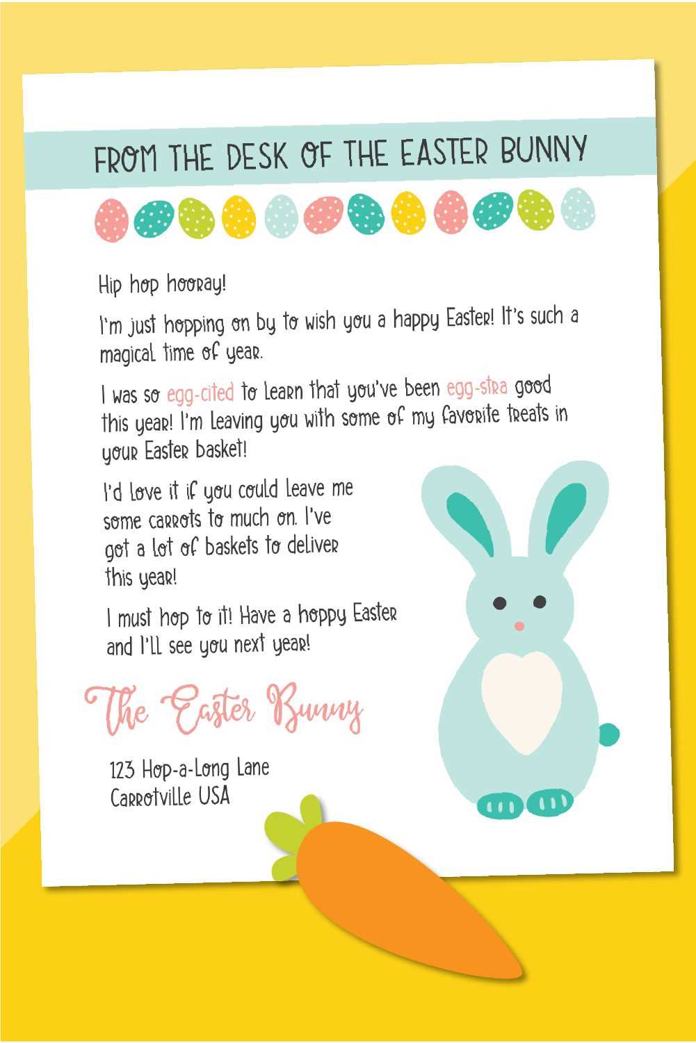 template letter from the easter bunny