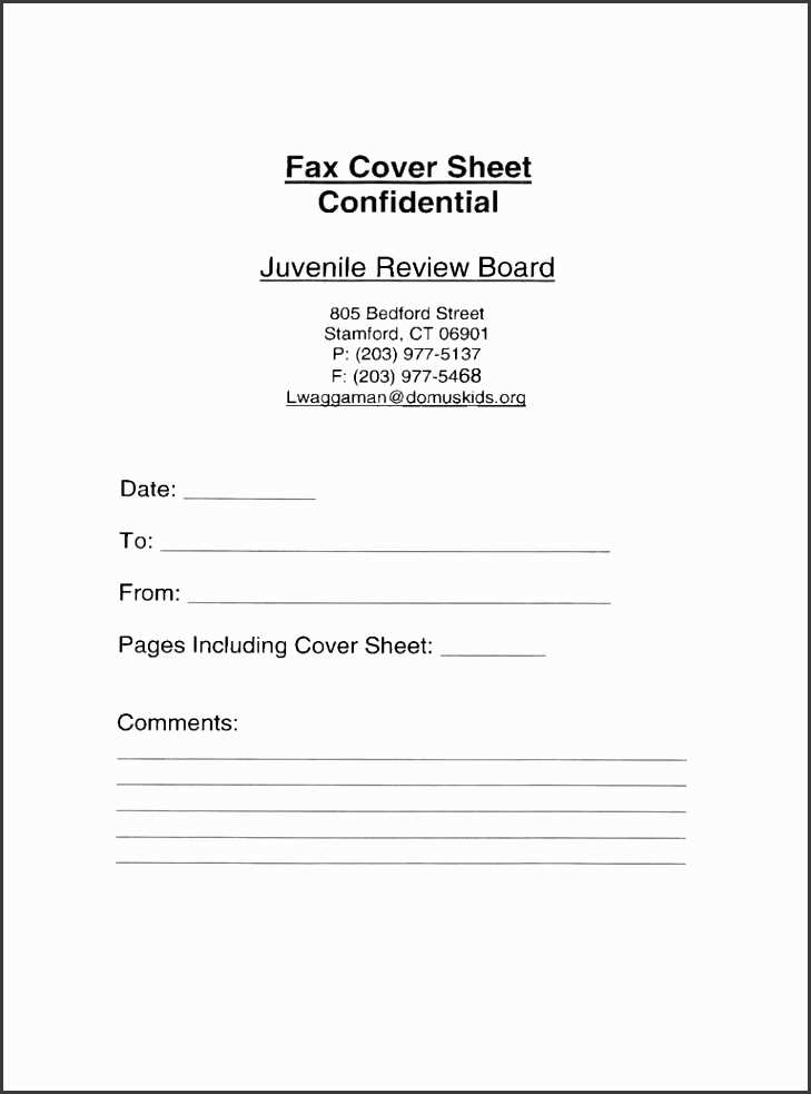 fax letter cover sheet template