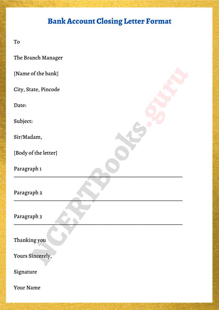 request to close bank account letter template