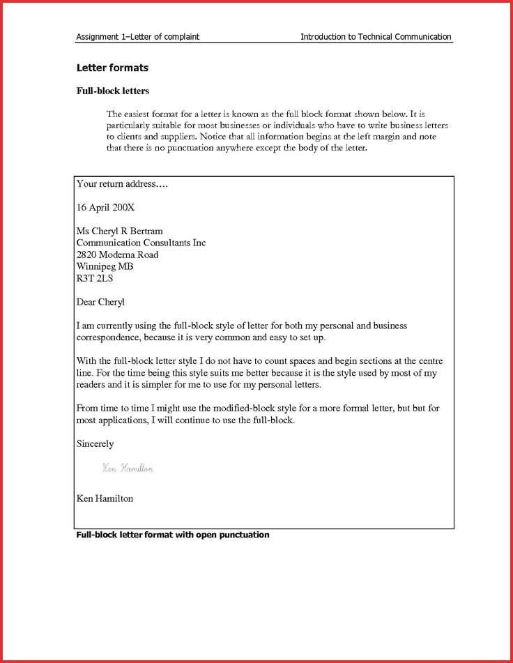 block format cover letter template