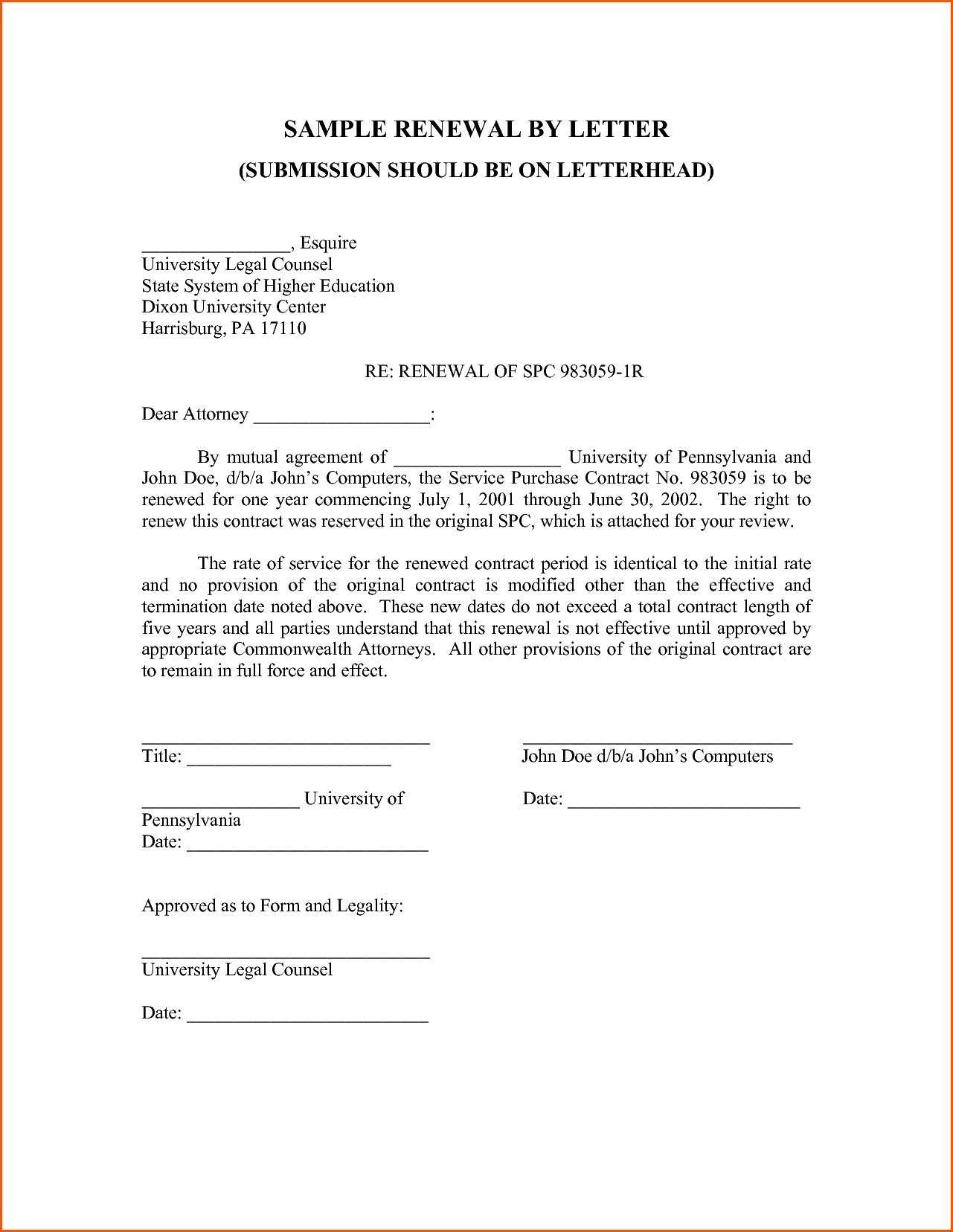 apartment renewal letter template