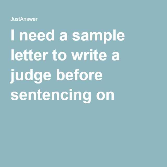 sentencing letter to judge template